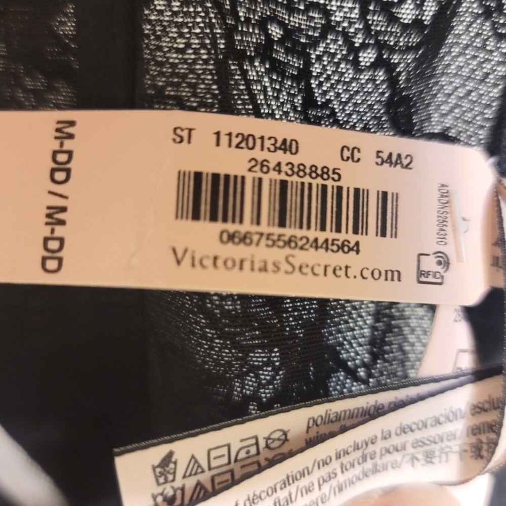 Victoria's Secret Corset Pink & Black Lace Bra Top Sexy Shapewear Size Medium DD - Picture 7 of 13